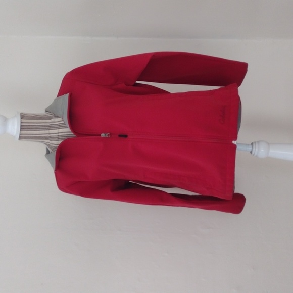 Cabela's Red Full Zip Fleece Lined Mid Weight Jacket Size L - Picture 15 of 15